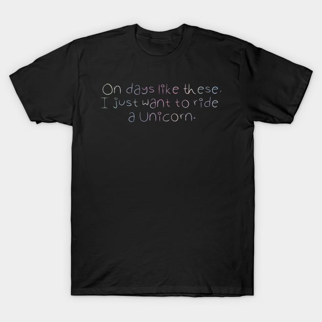 Unicorn (Rainbow Text) T-Shirt by LaurenPatrick